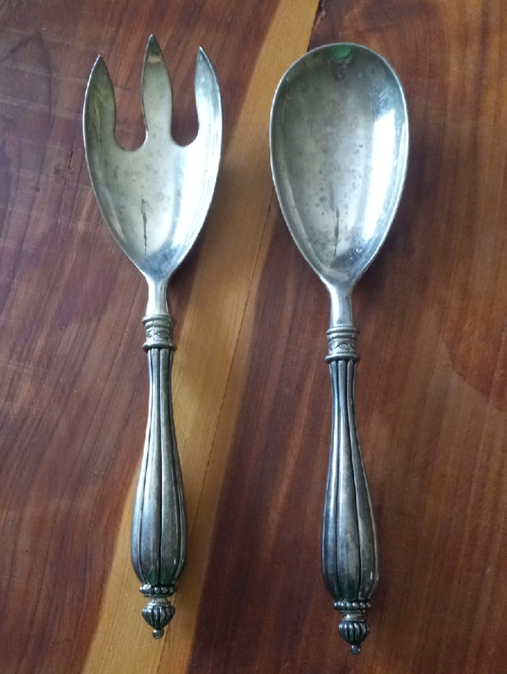 Godinger Silver-plated Serving Spoon and Fork Set - Classic Silver Finish
